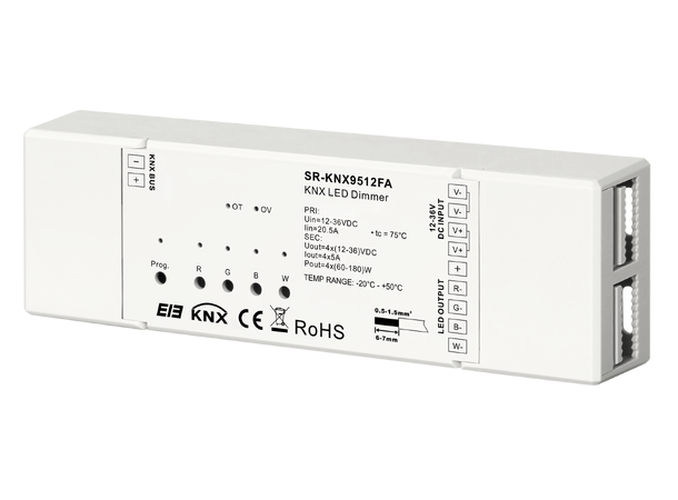 SBL KNX driver, 4 kanaler. For RGBW LED 12-36VDC. 4 x 5A