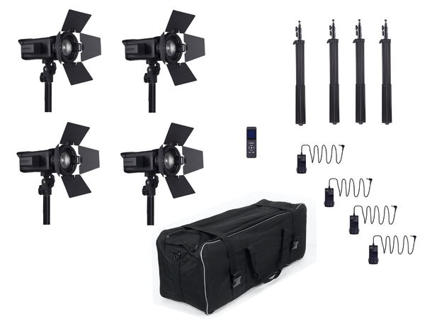 SBL Kit med 4 stk. 60W fresneller Inkl. stativer, fjernkontroll bag etc.