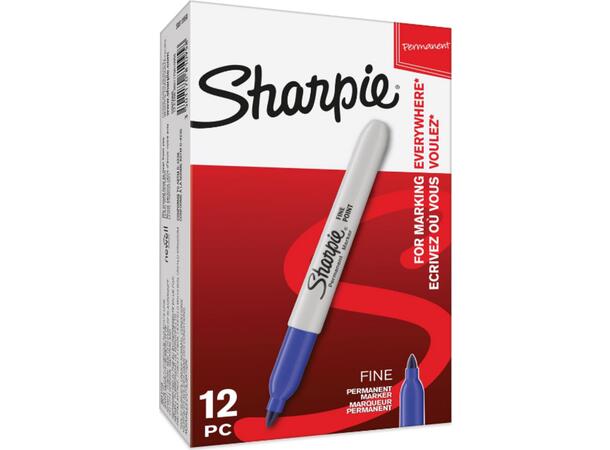 SHARPIE N2109 Merkepenn 1mm, Blå, 12 stk