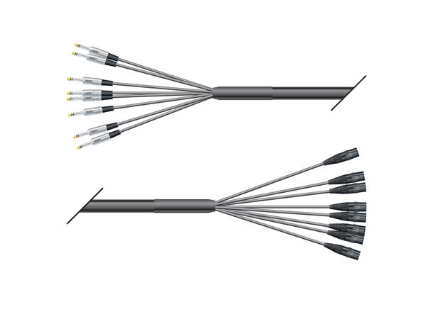 SOMMER QMHA Multikabel, 08/00- 200 2m, 8 + 8 J/XLR Han, Bal., Neutrik