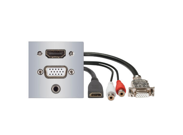 SOMMER W45S-1776 SYSWALL45 Modul Sølvgrå. HDMI/DVI/3.5mm MiJ. Kabel ut