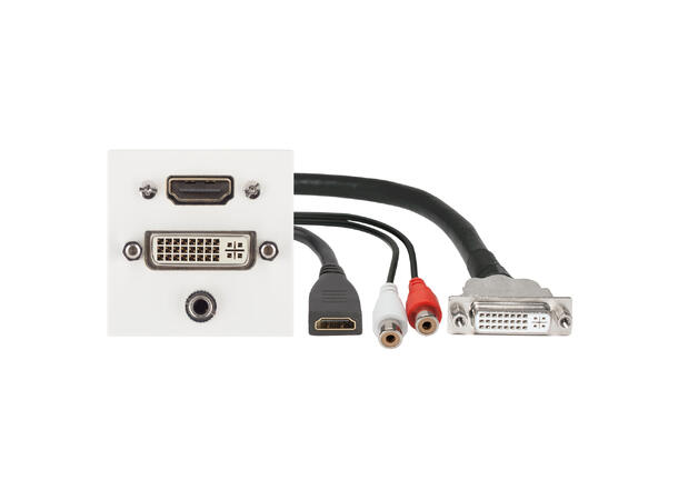 SOMMER W45W-3998 SYSWALL45 Modul Hvit. HDMI/DVI/3.5mm MJ. Kabel ut