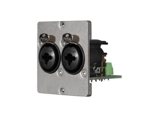 SOMMER W50M-2313 SYSWALL50 Modul Stål. 2 x XLR/TRS hun kombo. Skruterm.
