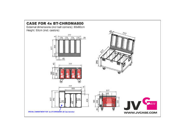 BRITEQ BT-Chroma 800 Flightcase 4 x BT-Chroma800