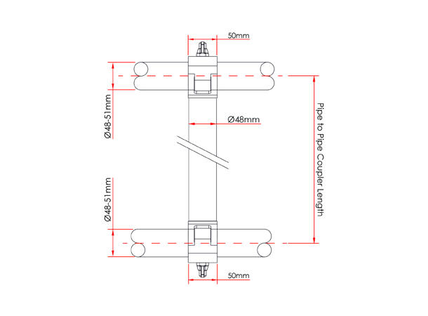 DOUGHTY rør til rør clamp 90°, 250mm SWL: 200Kg