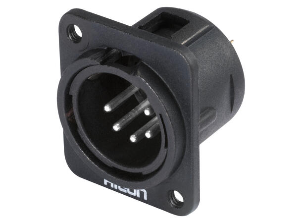 HICON HI-X5DM-M3 5-pin XLR han chassis Sort. D-panel. M3 gjenger