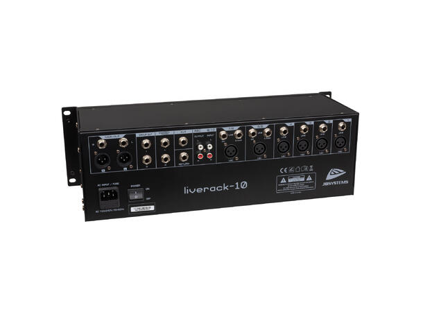 JB SYSTEMS Liverack-10 Miksepult 6 x mic, 4 xstereo, USB, 19"