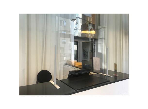 KAGU Herdet glasskjerm for bordmontering 100x75cm, beskytter mot dråpesmitte