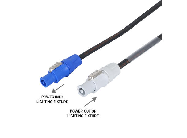 LEDJ Powercon Blå/Grå Linkkabel 1m 1.5mm2, H07RN-F