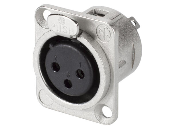 NEUTRIK NC3FDL1 3-pin XLR hun, chassis Nikkel. For D-panel