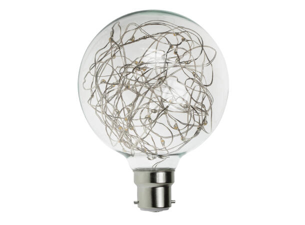 PROLITE LED Filament pære, Globe B22 1.7W, Ikke dimbar, Star, Red