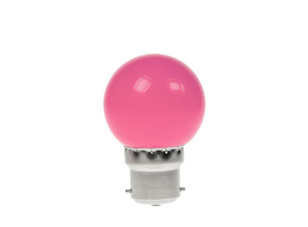 PROLITE LED polycarbonate pære, B22 1W, Golf, Ikke dimbar,Pink