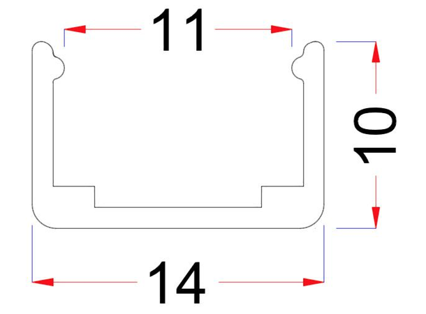 SBL festebrakett for 12x12mm Neoflex Aluminium. Pakke á 10 stk