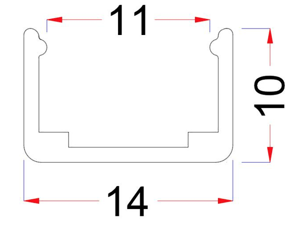 SBL festeprofil for 12x12mm Neoflex Rustfritt stål. Kan bøyes, 5 meter