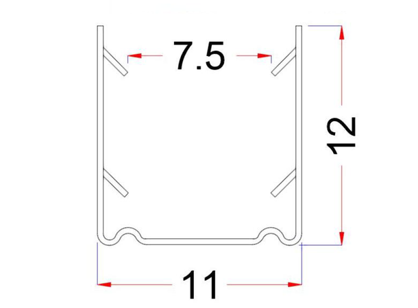 SBL festeprofil for 8x15mm Neoflex Rustfritt stål. Kan bøyes, 5 meter