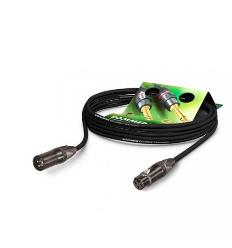 SOMMER B20QU AES/EBU Kabel,  sort 3-pin, XLR / XLR, NEUTRIK, 5cm krymp