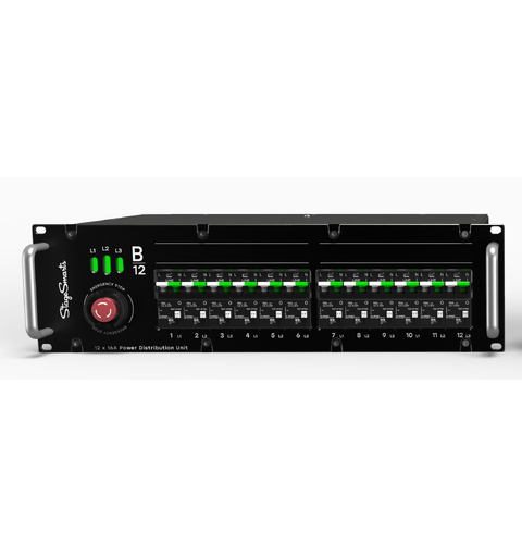 STAGESMARTS B-12 PDU 63A CEE 12 x 16A, 3 x Harting 10