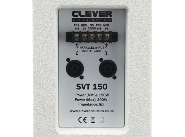 CLEVER ACOUSTICS SVT 150 Høyttaler Hvit. 8" +1", 150W/300W
