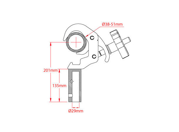 DOUGHTY Titan Quick Trigger TV Clamp SWL 100 Kg, Black