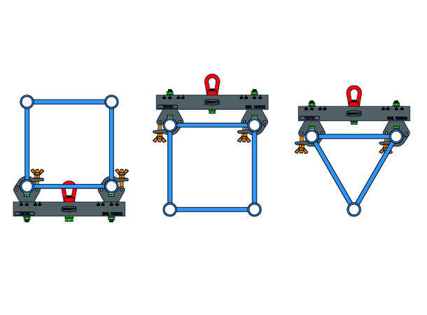DOUGHTY Trussadapter, justerbar bredde Sort. SWL 1000Kg Trosseadapter