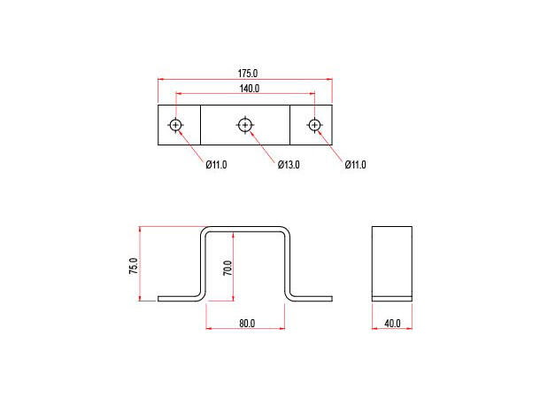 DOUGHTY takfeste for gjengestag, clamps M12 hull