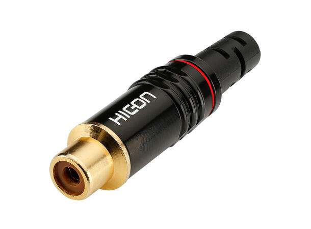 HICON HI-CF06-RED RCA hun for kabel Rød fargering. Maks kabel Ø7mm