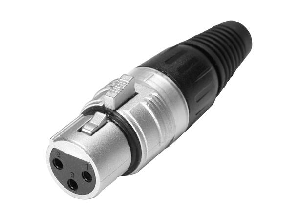 HICON HI-X3CF 3-pin XLR hun for kabel Nikkel. For kabel Ø4.0-8.5mm