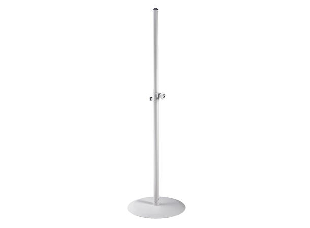 K&M 26735 Høyttalerstativ, Hvit WLL 30kg, H 1100/1810mm, Ø35mm.