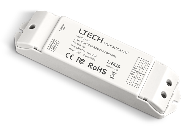 LTECH F4-5A 4 kanals CV LED driver 2.4GHz