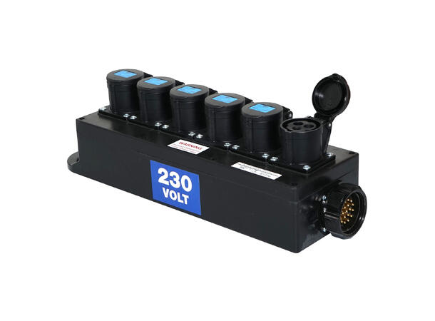 PCE Socapex Breakout Box 19-Pin to 6 x 16A Sockets