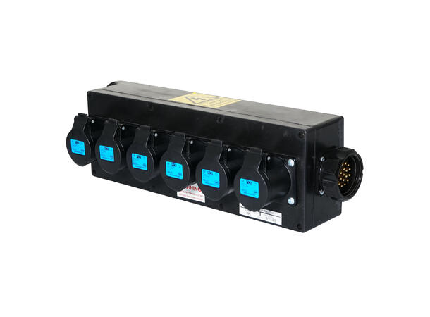PCE Socapex Breakout Box 19-Pin to 6 x 16A Sockets