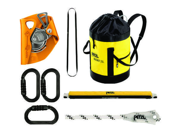 PETZL ASAP Vertikallinepakke 10M Ikke lås, med bag for tau
