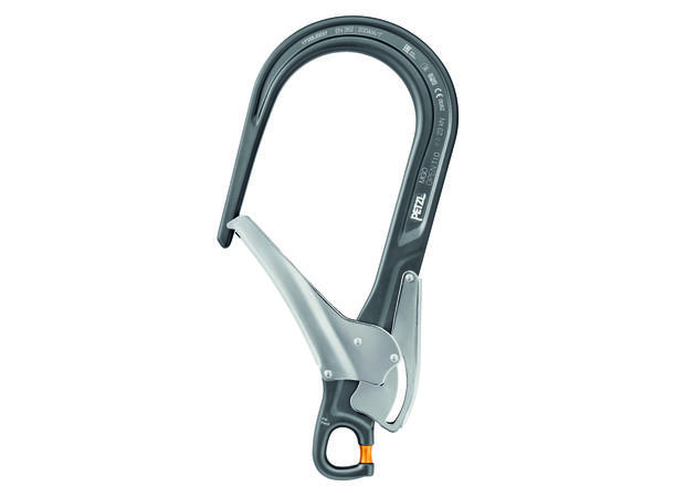 PETZL MGO OPEN Stillasekrok 23kN, 60mm åpning, selvlåsende