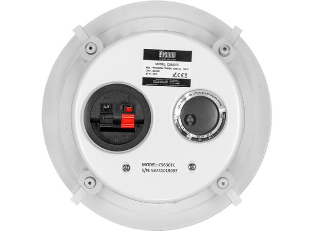 PROAUDIO CS630TC høyttaler 6" 2-veis. 30W/100V. Med bakboks.  Hvit