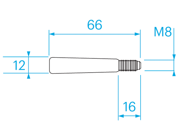 PROLYTE CCS6-604-RF Spigot M8 Gjenger, rustfri