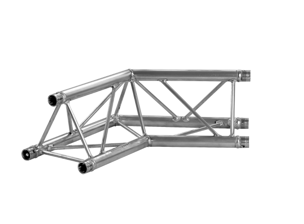 PROLYTE E20D-C004 Trekant hjørne 2-Veis 120°, Alu, Ø32x1,5mm, Opp/Ned