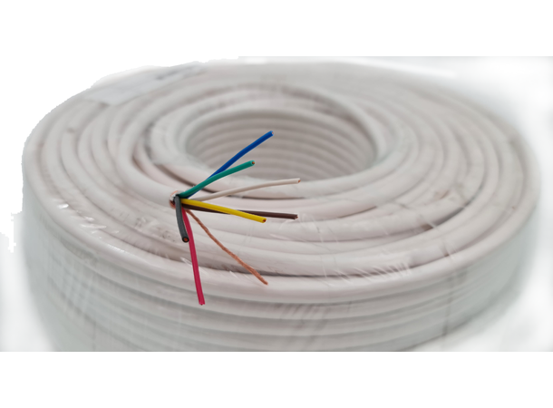 SBL 7-leder kabel, 7 x 0.55mm2 100m, Hvit. For LED strip etc.