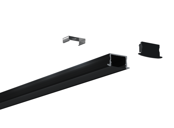 SBL Aluprofil  32 x 15.4 mm. 2 meter, Sort