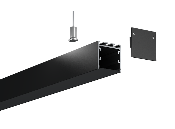 SBL Aluprofil  35 x 35 mm. 2 meter, Sort