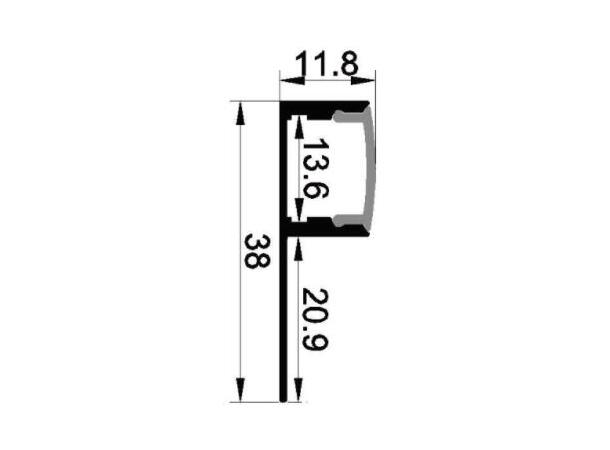 SBL Aluprofil  38 x 11.2 mm 2 meter, Alu