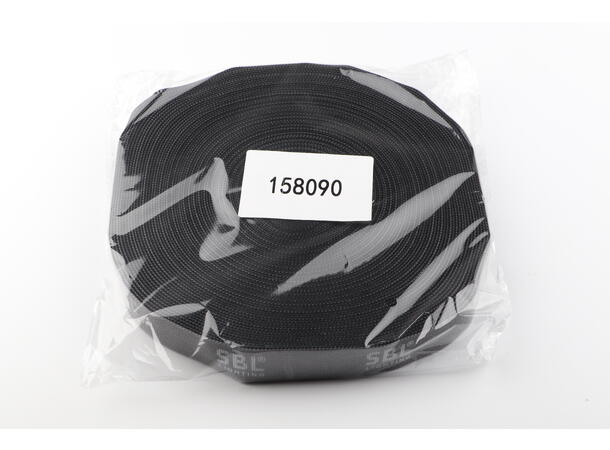 SBL Hook & Loop Borrelås 25mm x 25m Sort. Med SBL logo
