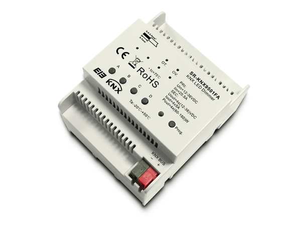 SBL KNX driver, 4 kanaler. For Sing.Col. 12-36VDC. 4 x 5A. DIN Rail