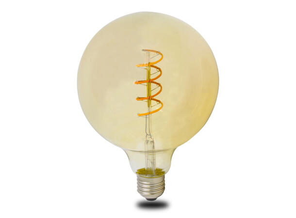 SBL LED filament pære E27, 4W. 2200K Ra>95. Ø125mm x H 176mm. Amber glass