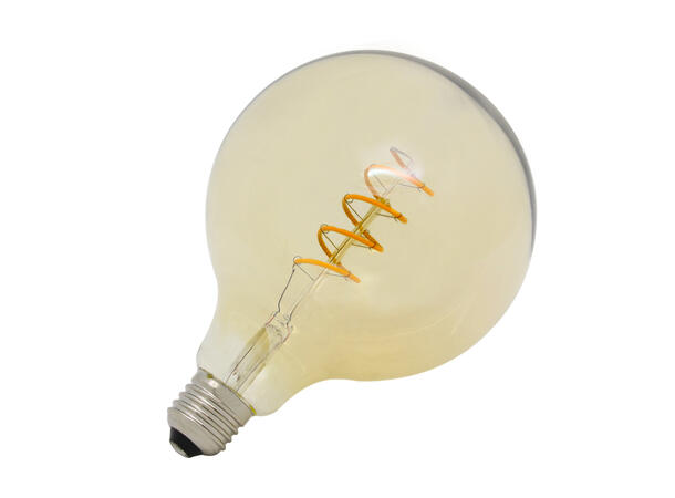 SBL LED filament pære E27, 4W. 2200K Ra>95. Ø125mm x H 176mm. Amber glass
