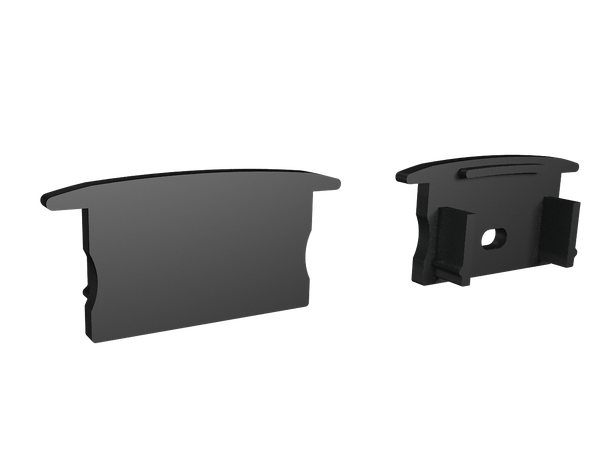 SBL endekappe for 32 x 15.4 mm profil Sort. Par