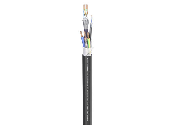 SOMMER Monocat 111C Ed.2. Hybridkabel power/CAT/DMX, PVC Ø 14,50 mm, sort