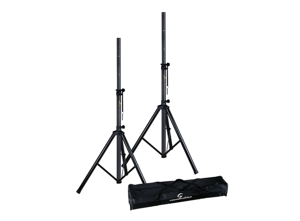 SOUNDSATION SPST-SET80 Høyttalerstativ WLL 50kg, Par med bag, Aluminium, Sort