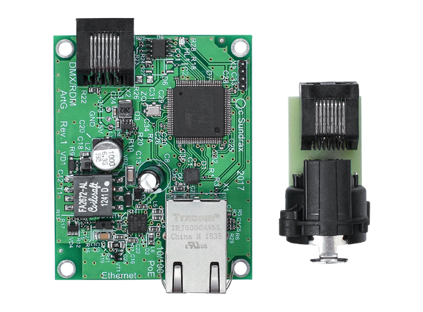 SUNDRAX ArtGate Board Converter, OEM 2 x DMX I/O, RG45, 1 x Ethernet