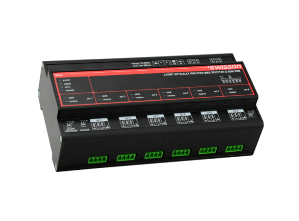 SWISSON ISP-6R-TERM DMX/RDM Splitter DIN Rail, Terminal, 6 Out