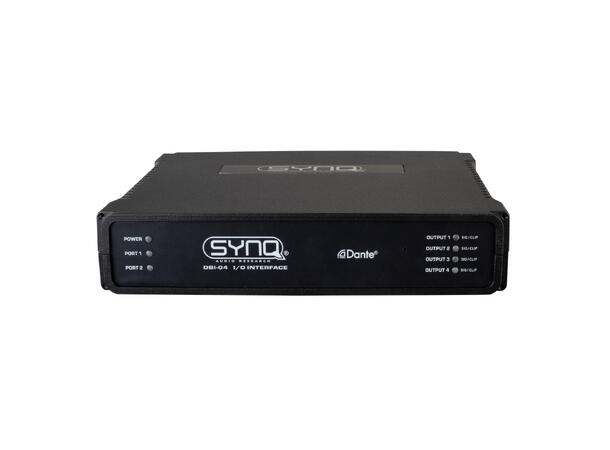 SYNQ DBI-04 Dante Audio bridge 4 x Balansert ut, 8 x 8 Matrix, GPI/GPO